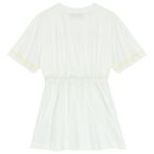 Girls White Logo Dress, 1, hi-res