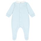Baby Boys Blue & White Babygrow, 1, hi-res