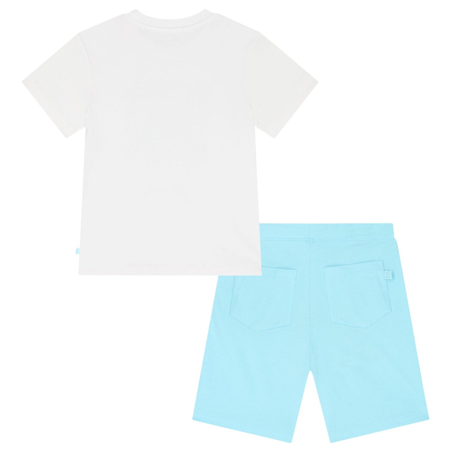 Boys White & Blue Logo Shorts Set, 1, hi-res image number null