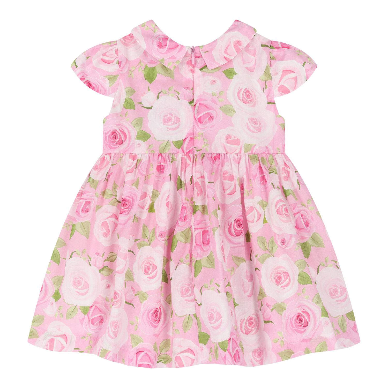 Baby Girls Pink Rose Dress, 1, hi-res