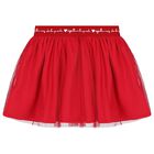 Girls Red Checked & Heart Skirt Set, 1, hi-res