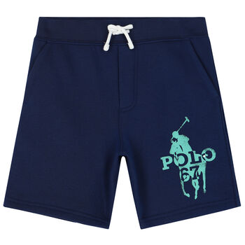 Boys Navy Logo Shorts