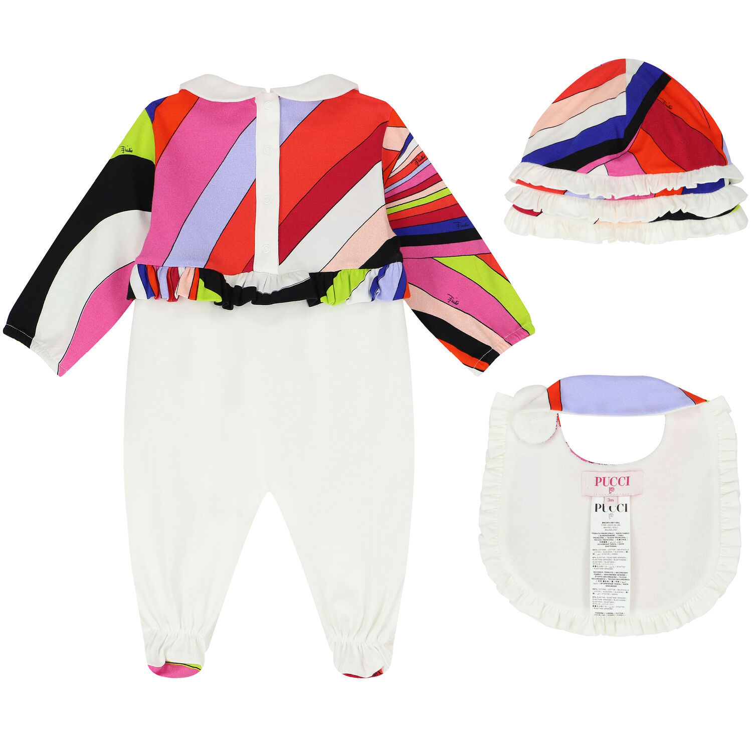 Baby Girls Multi-Coloured Iride Babygrow Set, 1, hi-res