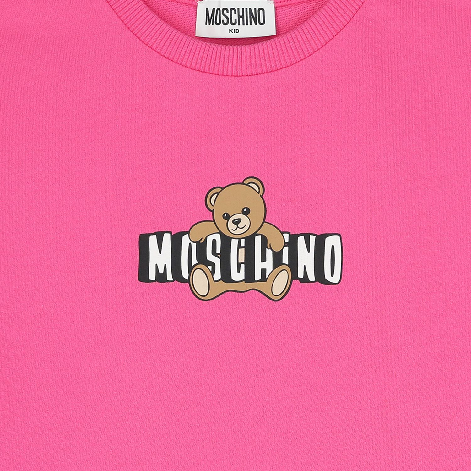 Girls Pink Teddy Bear Logo Dress, 5, hi-res