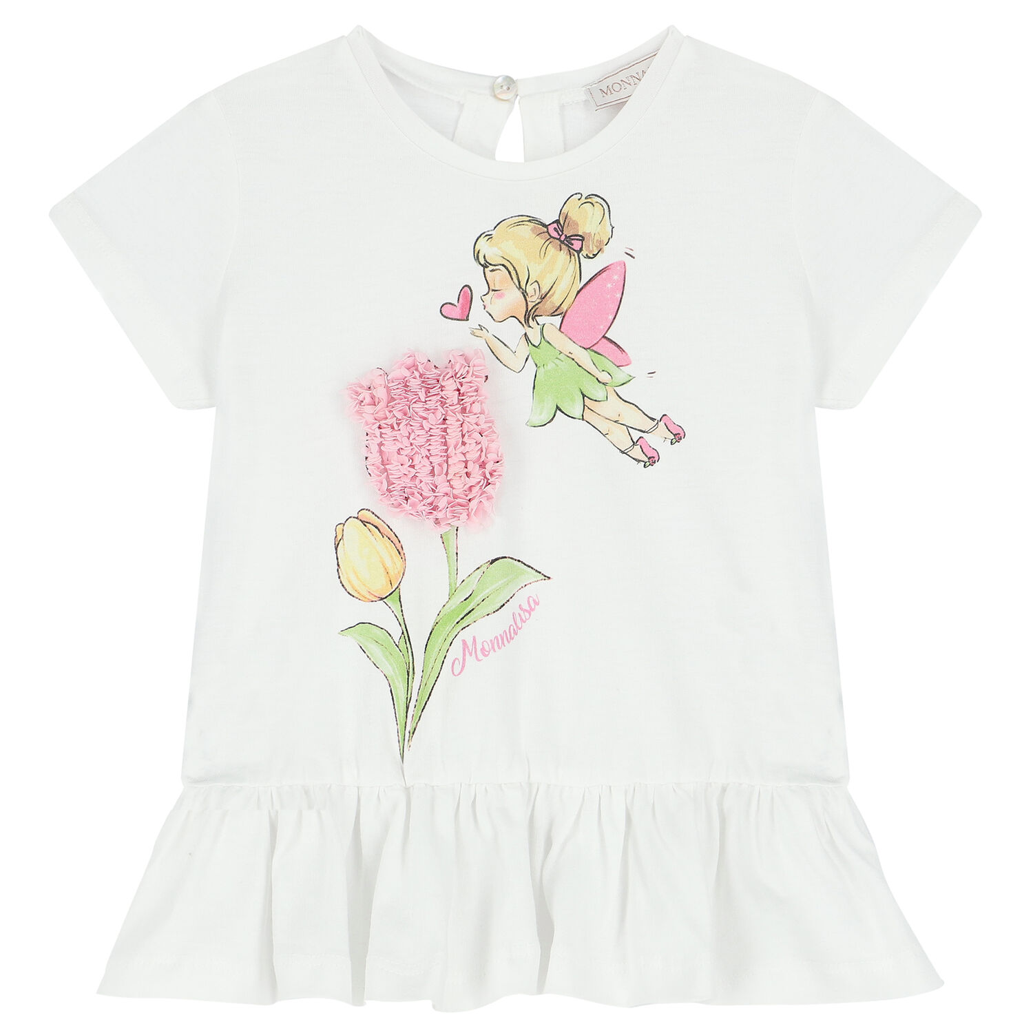 تيشيرت تينكربيل باللون الأبيض للبنات , 1, hi-res