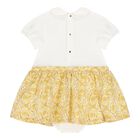 Baby Girls Ivory & Gold Barocco Bodysuit Dress, 1, hi-res