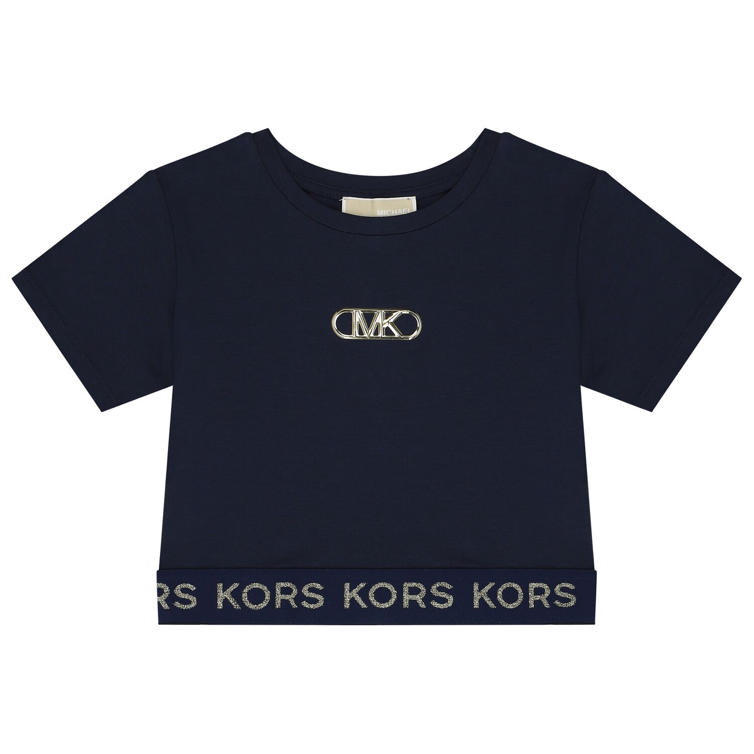 تيشيرت بنات بالشعار باللون الكحلي, 1, hi-res image number null