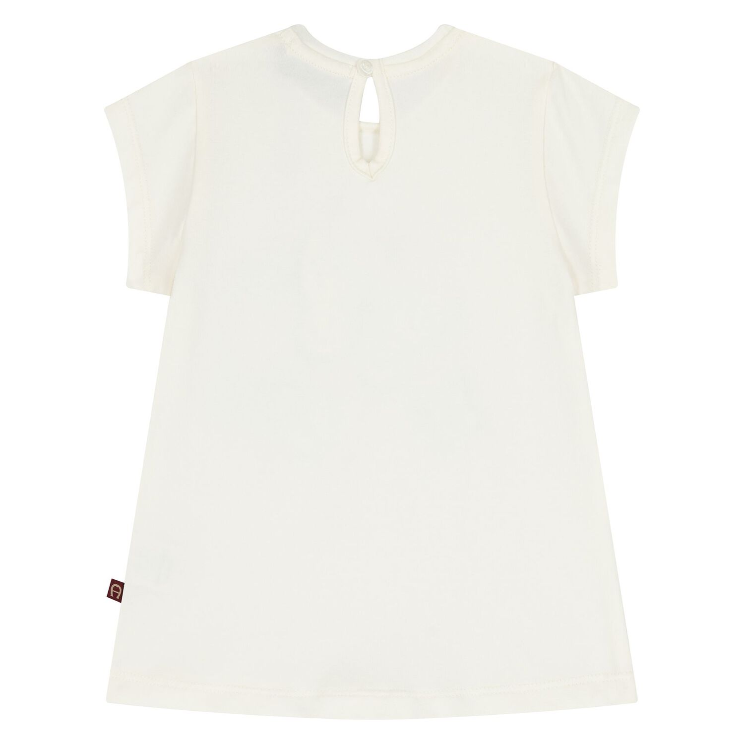 Younger Girls Ivory Butterflies Logo T-Shirt, 1, hi-res