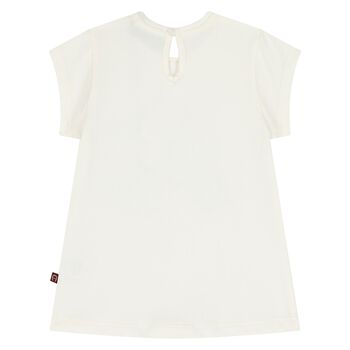 Younger Girls Ivory Butterflies Logo T-Shirt