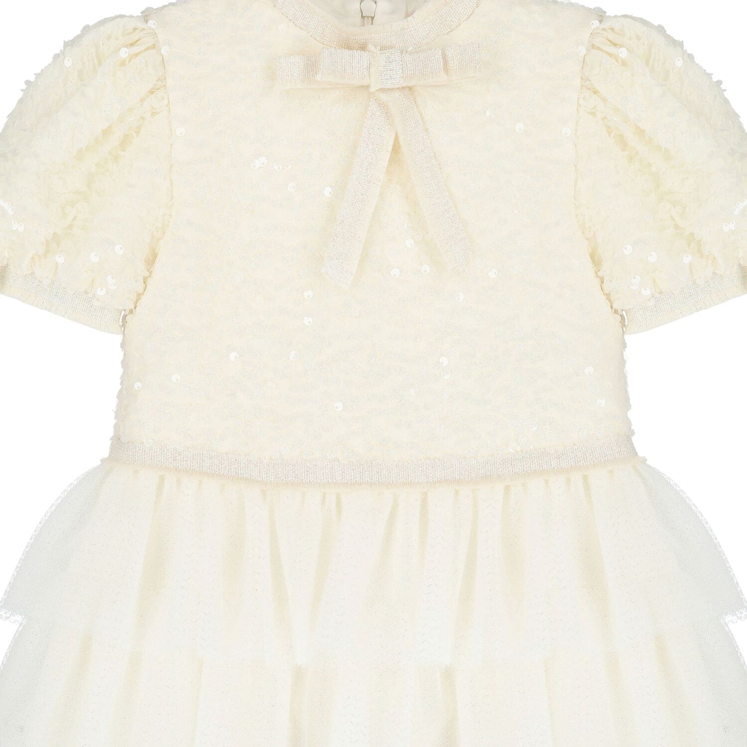 Girls Ivory Embellished Tulle Dress, 1, hi-res image number null