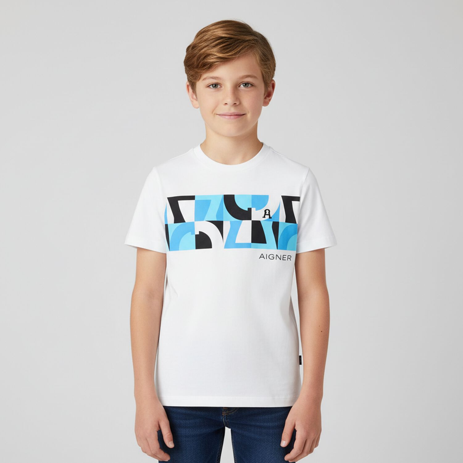 Boys White Logo T-Shirt, 2, hi-res