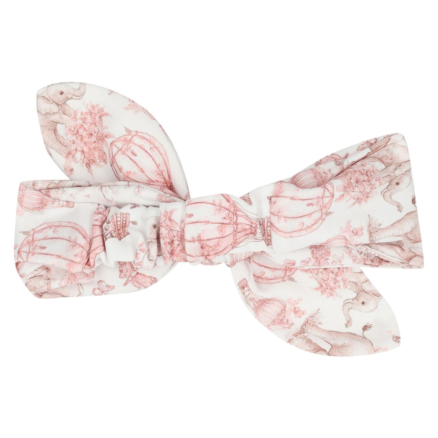 Baby Girls White & Pink Africa Bow Headband, 1, hi-res