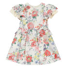 Girls Ivory Floral Dress, 1, hi-res