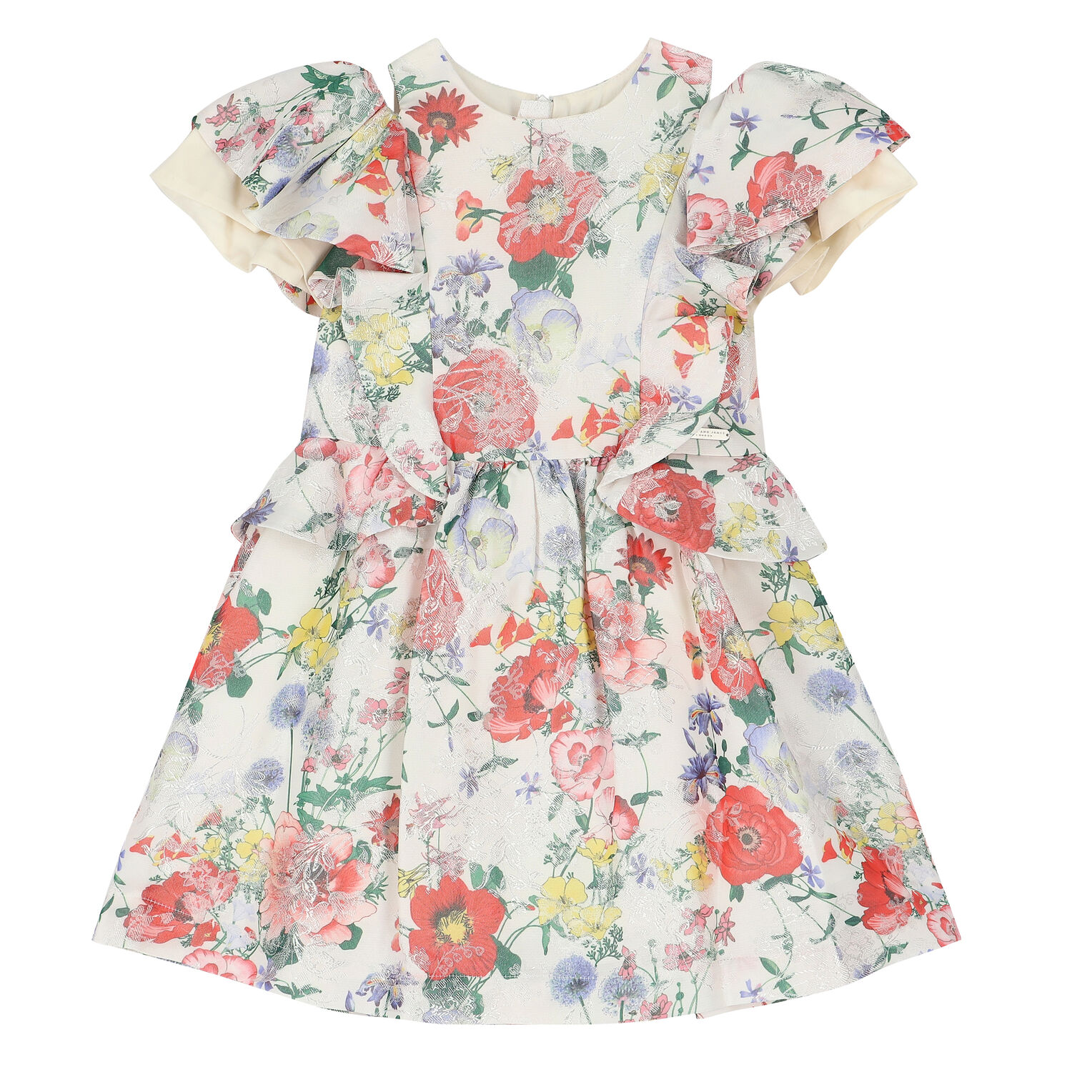 Girls Ivory Floral Dress, 1, hi-res image number null