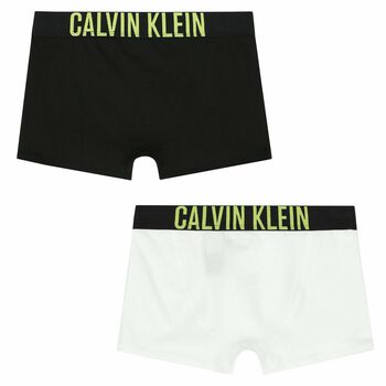 Boys Black & White Logo Boxer Shorts ( 2-Pack )