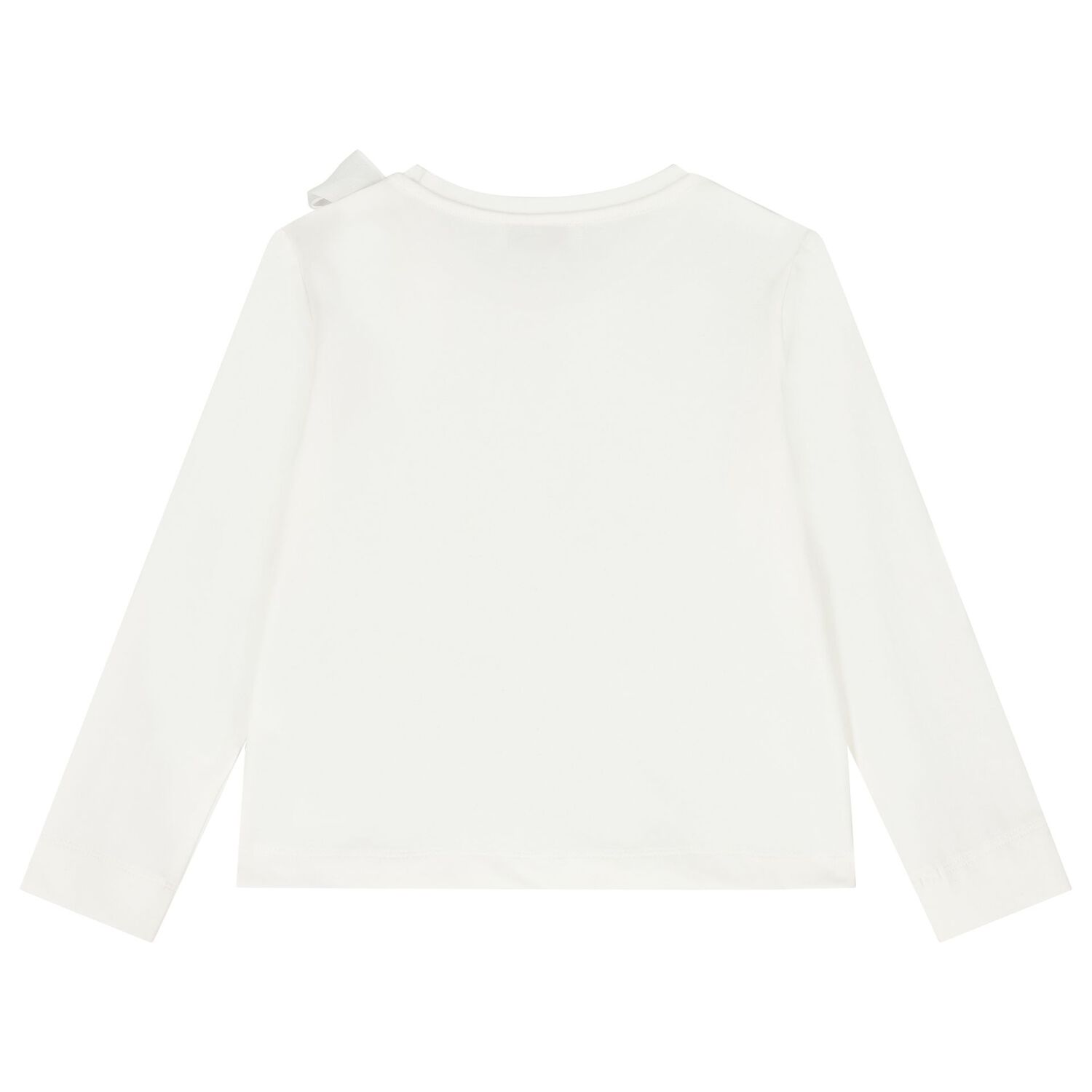 Girls White Embellished Floral Long Sleeve Top, 1, hi-res