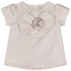 Girls Gold Satin & Jacquard Skirt Set, 1, hi-res