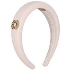 Girls Pink Logo Crepe Headband, 2, hi-res