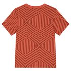 Boys Orange Geometric EA7 T-Shirt, 3, hi-res