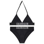 مايوه بكيني بنات بالشعار باللون الأسود, 1, hi-res