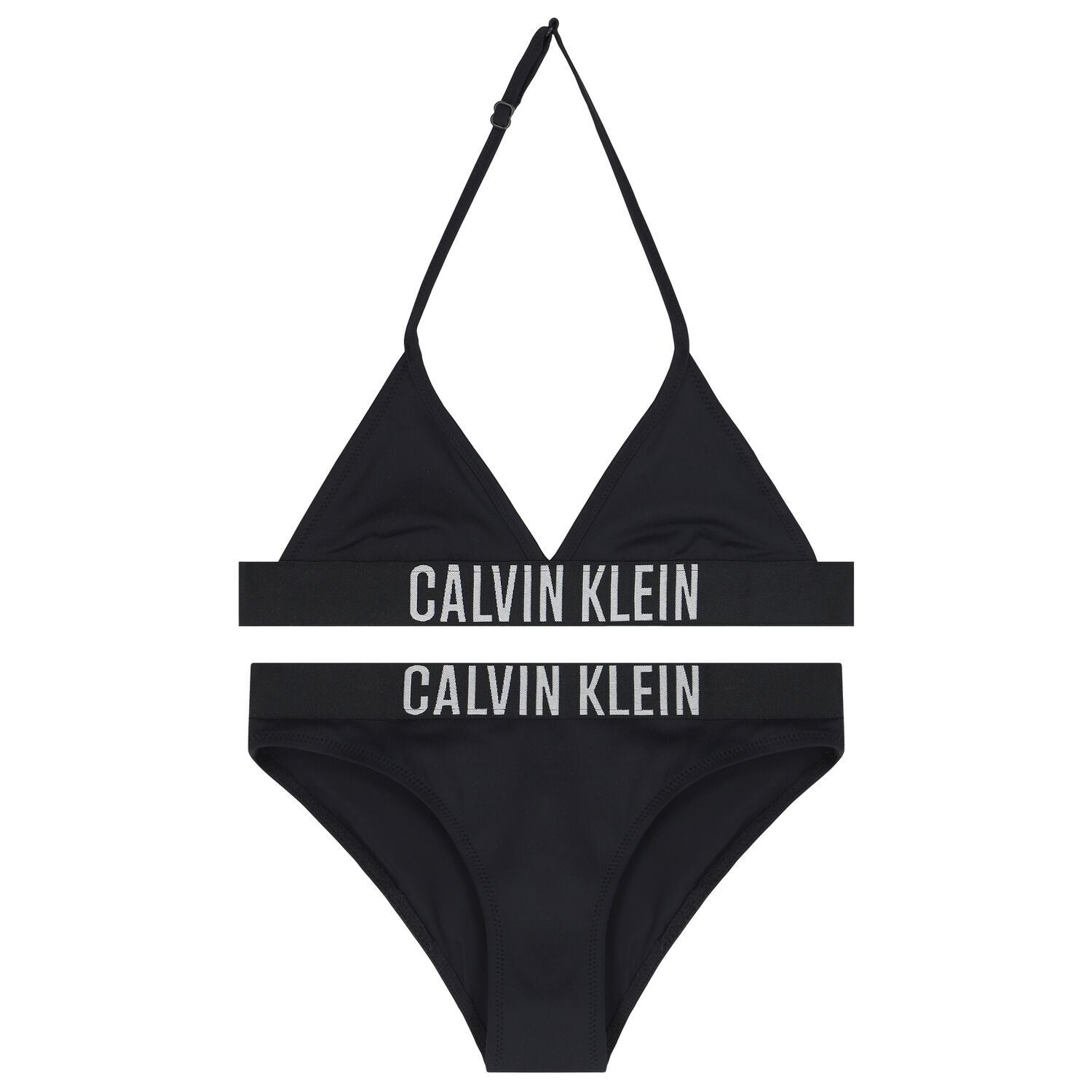 مايوه بكيني بنات بالشعار باللون الأسود, 1, hi-res image number null