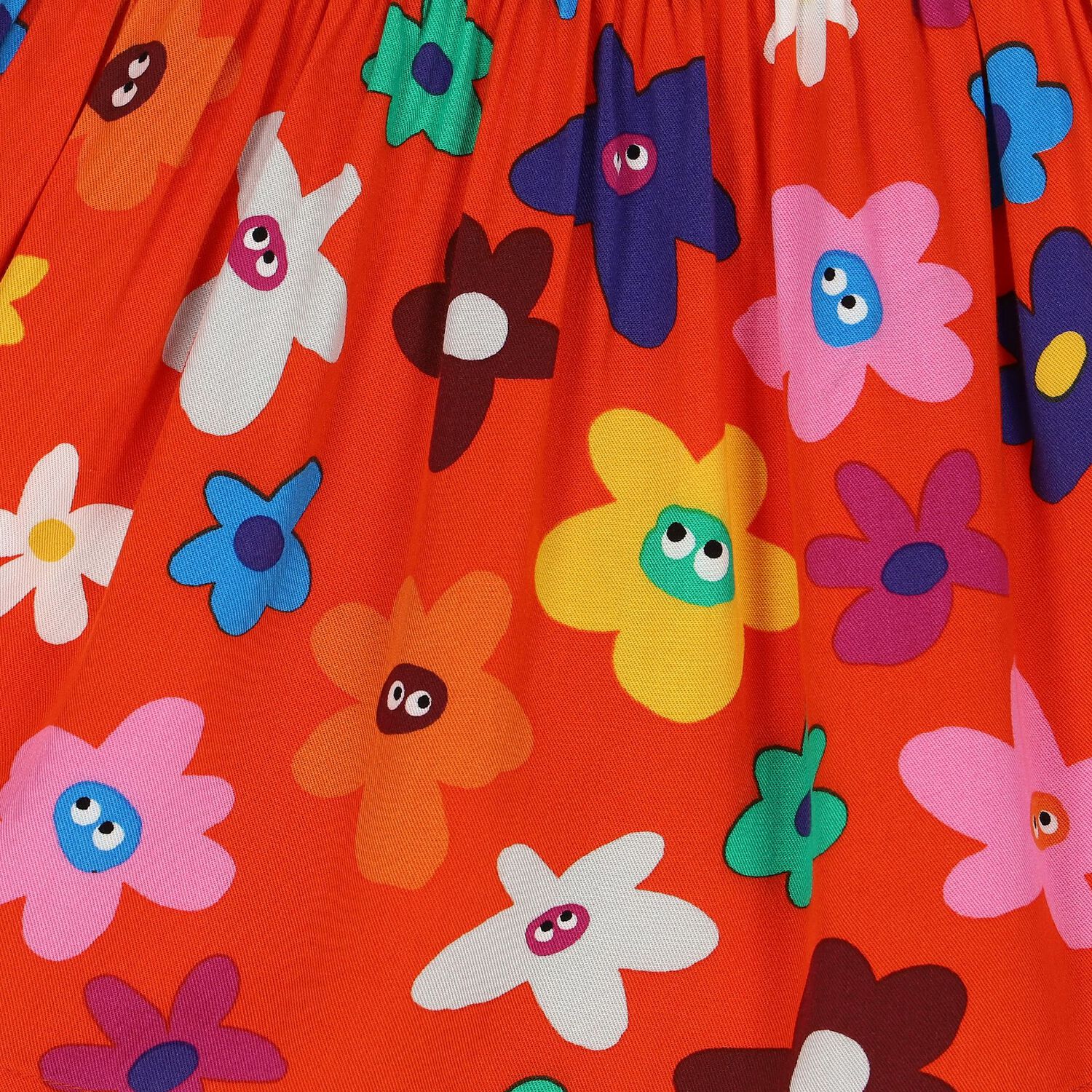 Girls Orange Floral Skirt, 1, hi-res