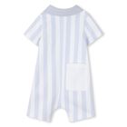 Baby Boys Blue & White Striped Logo Romper, 2, hi-res