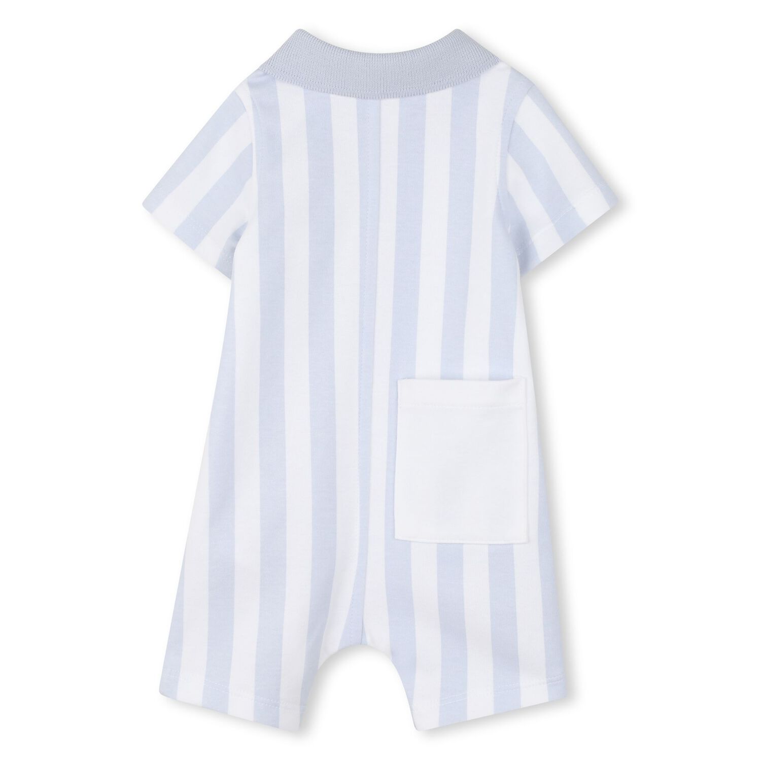 Baby Boys Blue & White Striped Logo Romper, 2, hi-res