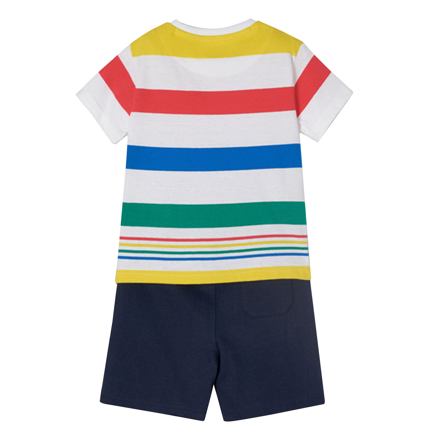 Boys White & Navy Shorts Set, 1, hi-res image number null
