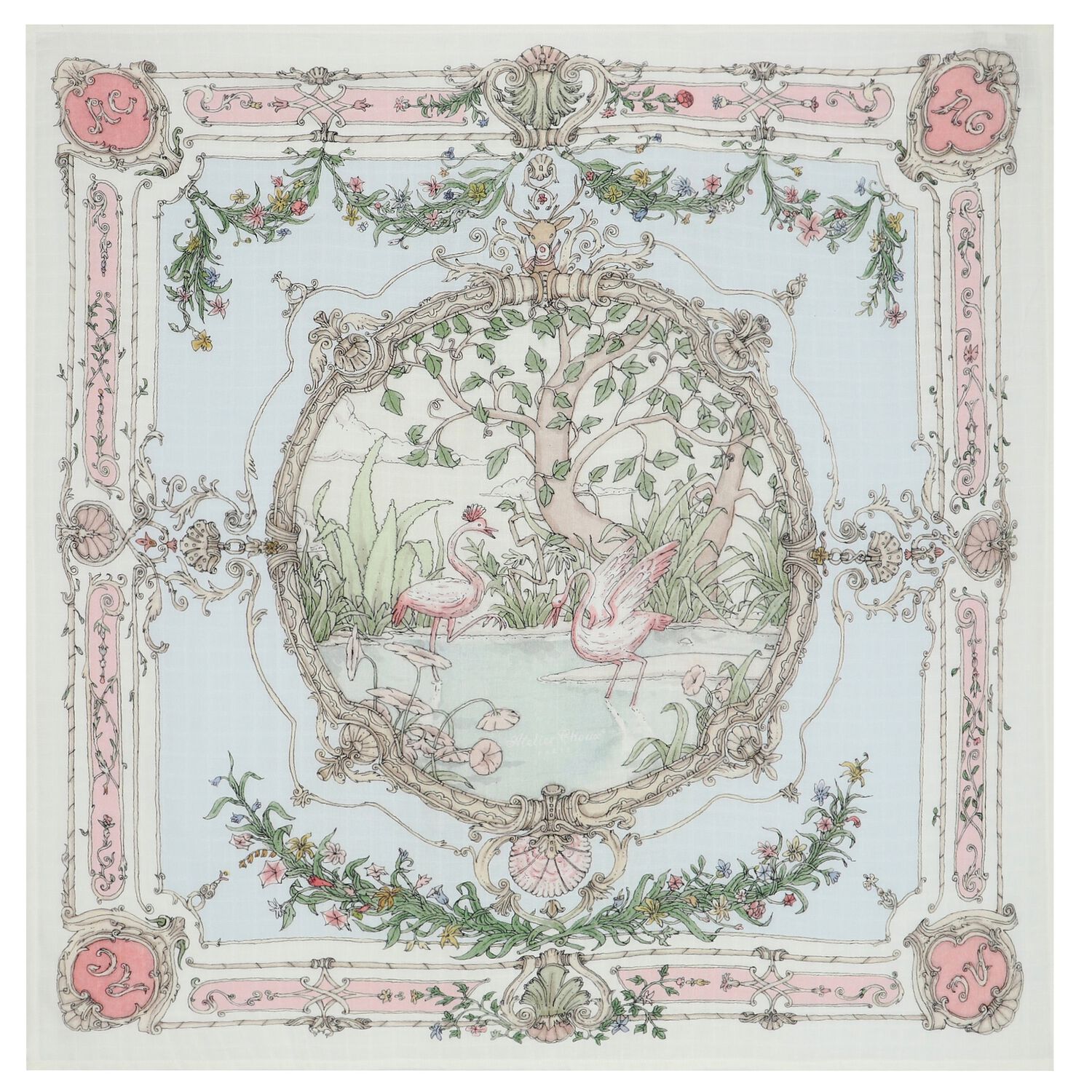 قماط باللون العاجى والأزرق الفاتح, 1, hi-res