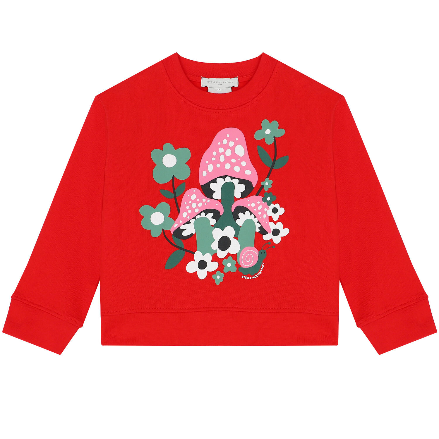 Girls Red Floral Sweatshirt, 1, hi-res