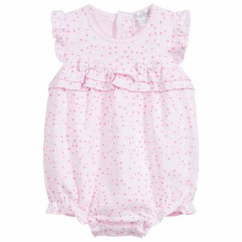 Baby Girls Pink Heart Print Romper