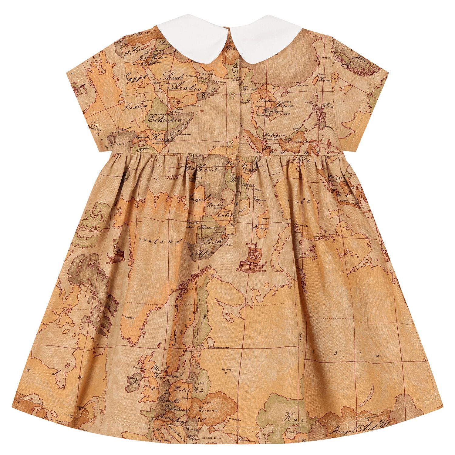 Younger Girls Beige Geo Map Dress Set, 2, hi-res image number null