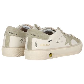 Ivory & Green Logo Trainers