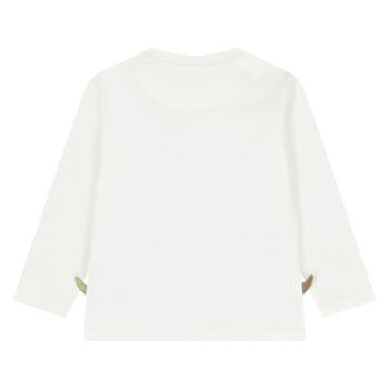 Younger Boys Ivory Dinosaur Long Sleeve Top