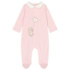 Baby Girls Pink Teddy Bear Babygrow, 2, hi-res