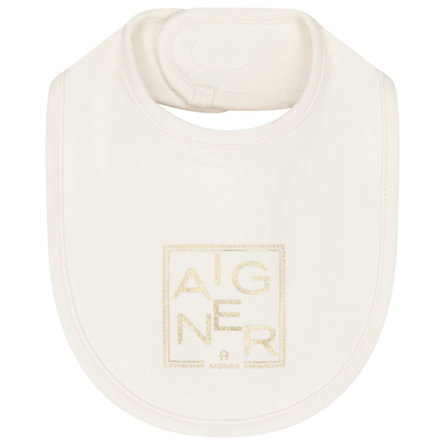 Ivory & Gold Logo Baby Bib, 1, hi-res image number null