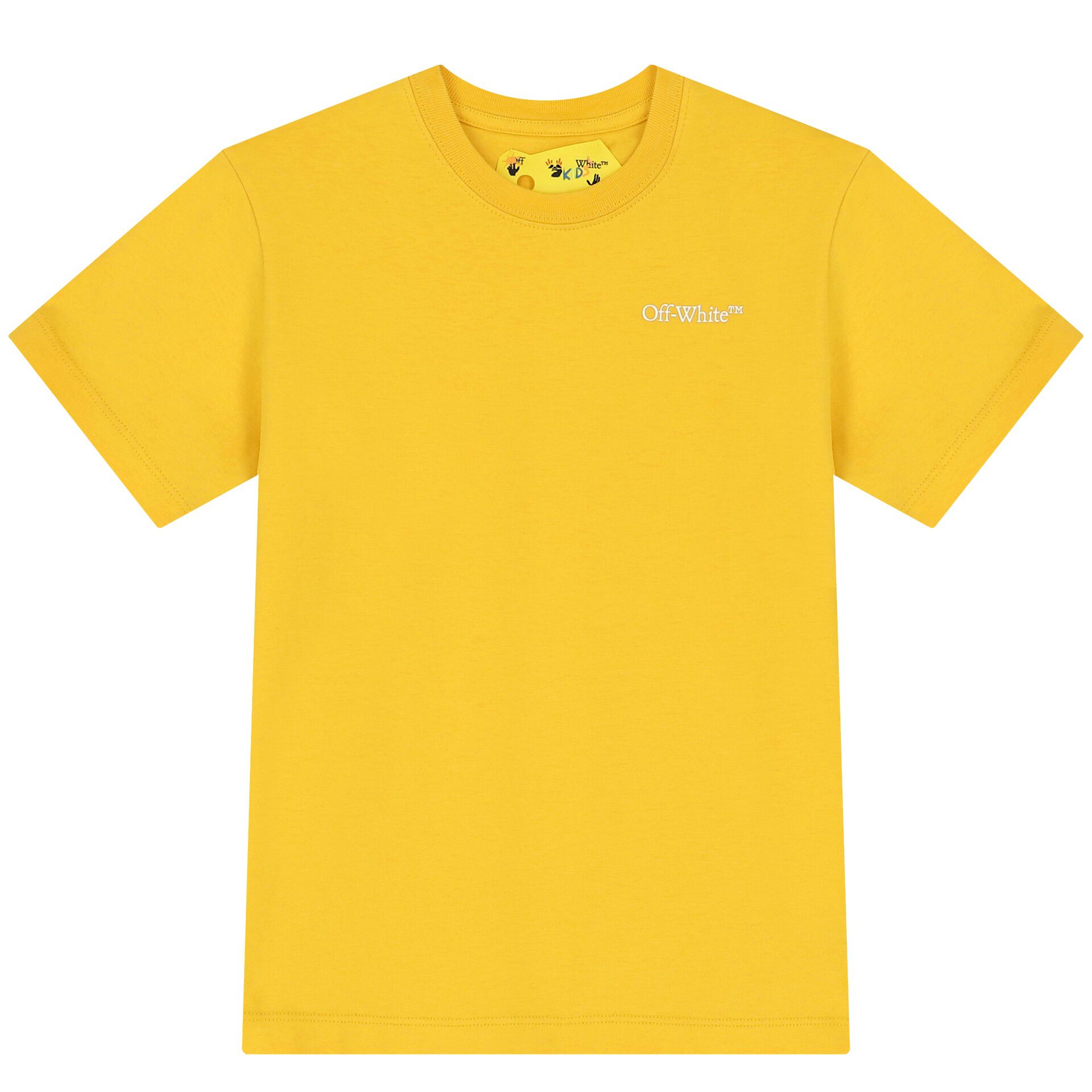 Off White Yellow Logo T Shirt Junior Couture UAE