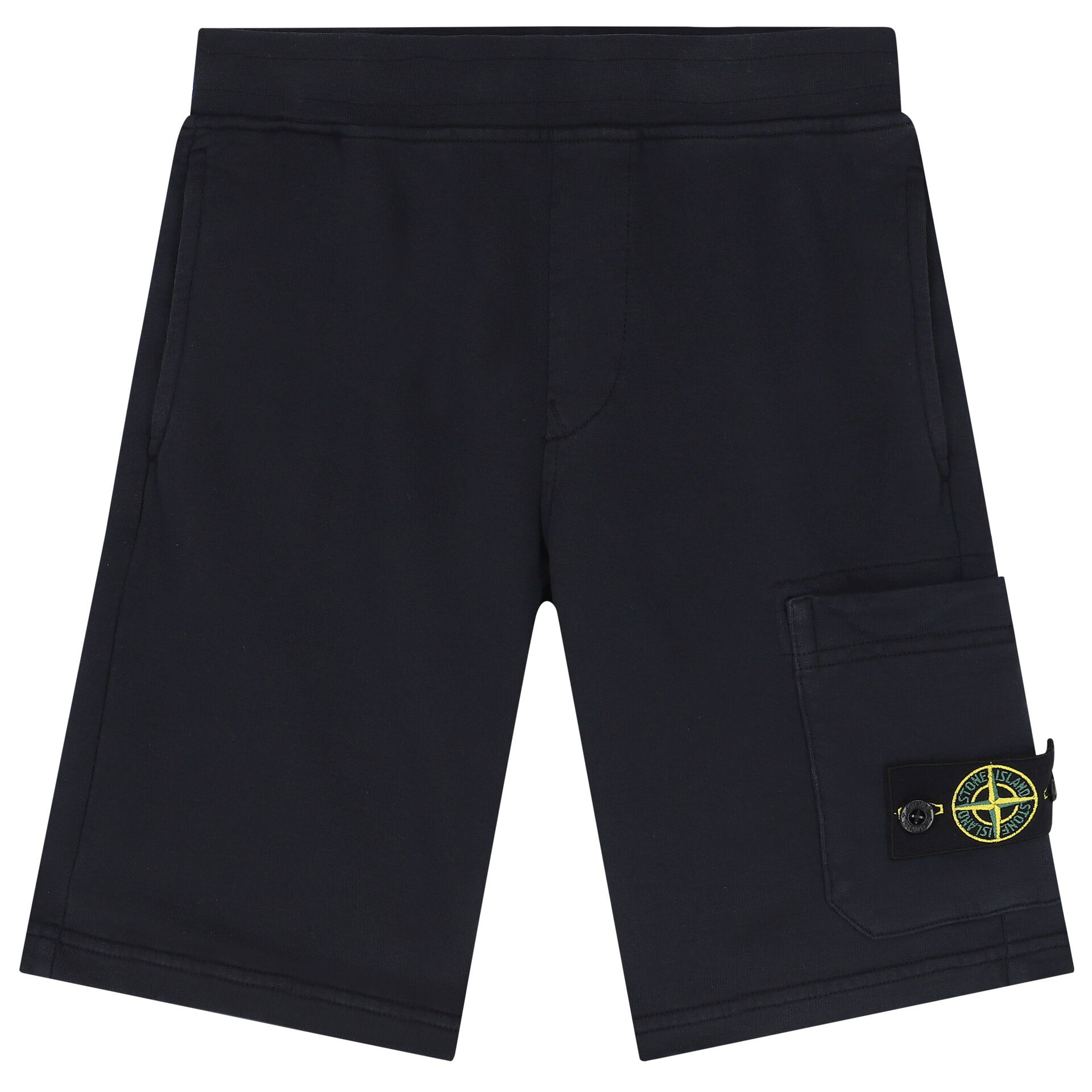 Stone Island Boys Navy Blue Logo Shorts Junior Couture UAE