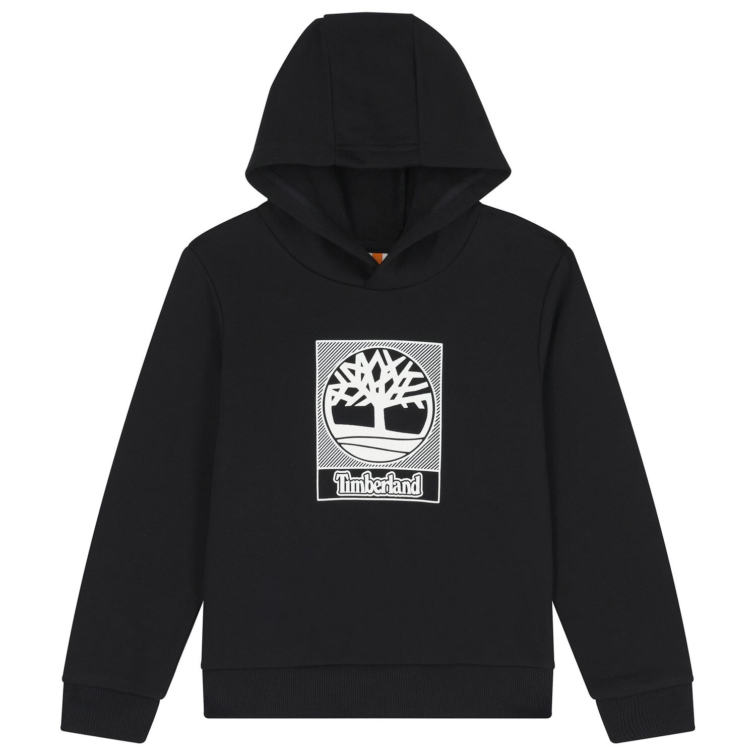 Boys Black Logo Hooded Top, 1, hi-res
