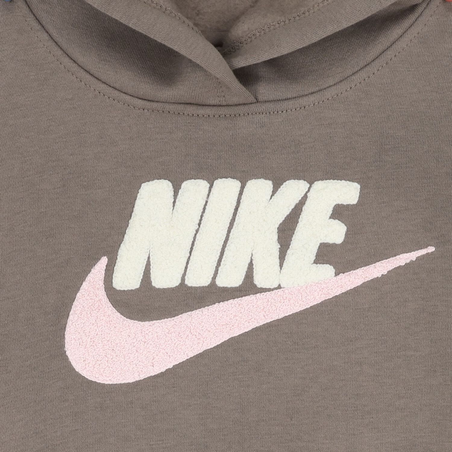 Girls Beige Logo Hooded Top, 1, hi-res