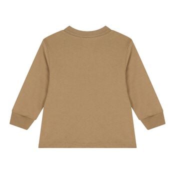 Baby Boys Beige Polo Bear Long Sleeve Top