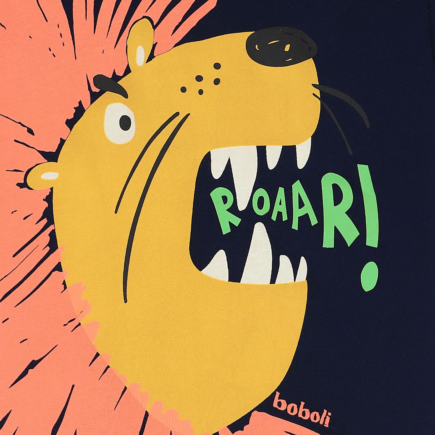 تيشيرت أولاد بطبعة الأسد باللون الكحلى, 2, hi-res