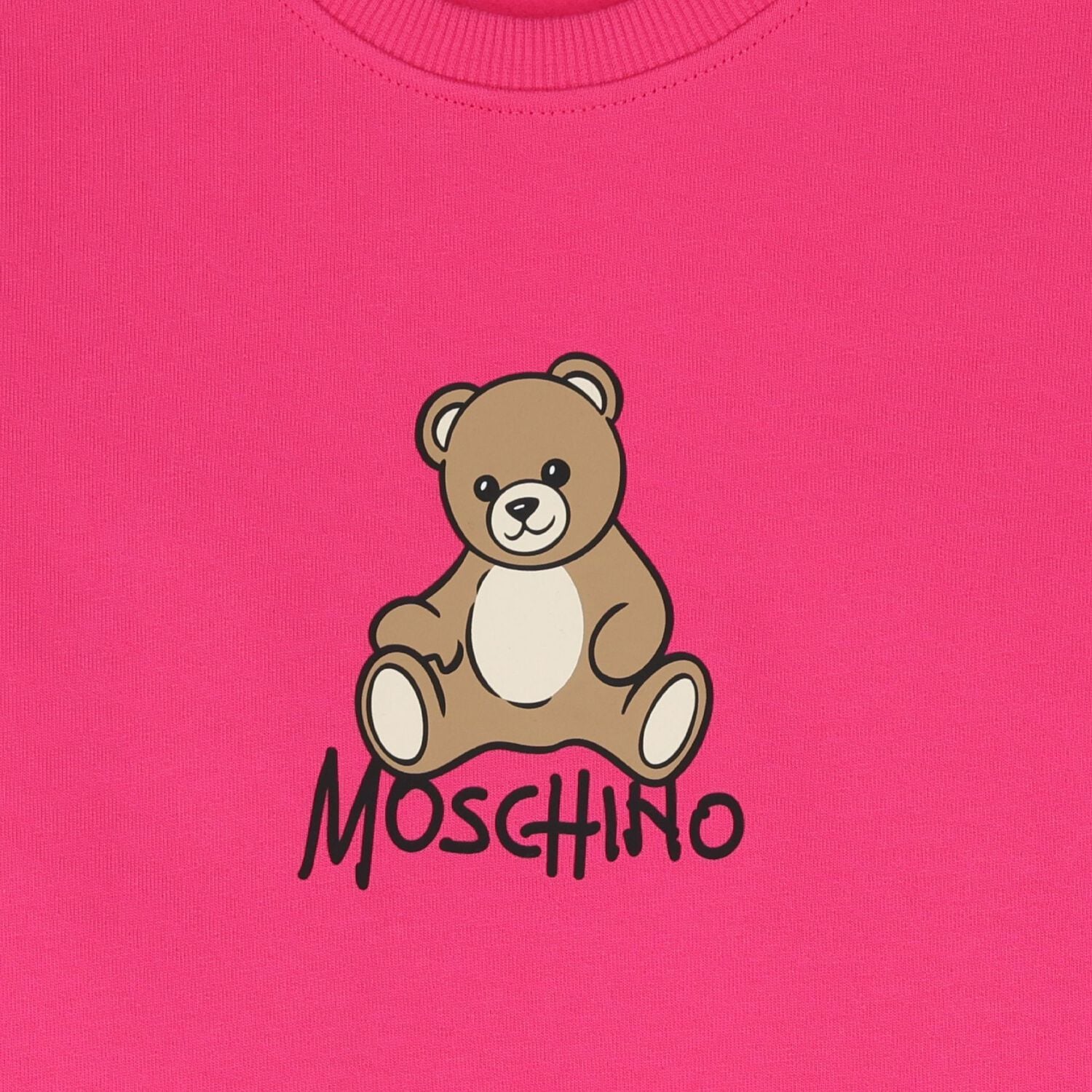 Girls Pink Teddy Bear Logo Swearshirt Dress, 3, hi-res