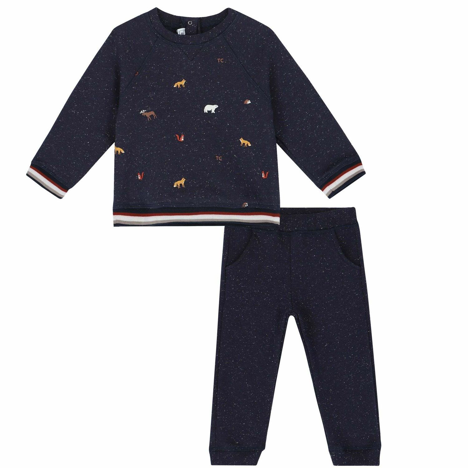 Baby Boys Navy Animals Tracksuit, 1, hi-res image number null