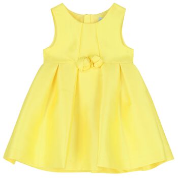 Younger Girls Yellow Satin Dress