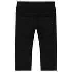 Younger Boys Black Logo Trousers, 1, hi-res
