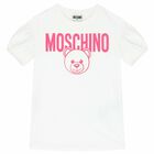Girls White Logo T-Shirt, 3, hi-res
