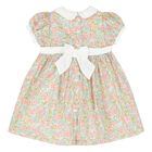 فستان بطبعة الزهور باللون الأبيض للبنات  , 1, hi-res