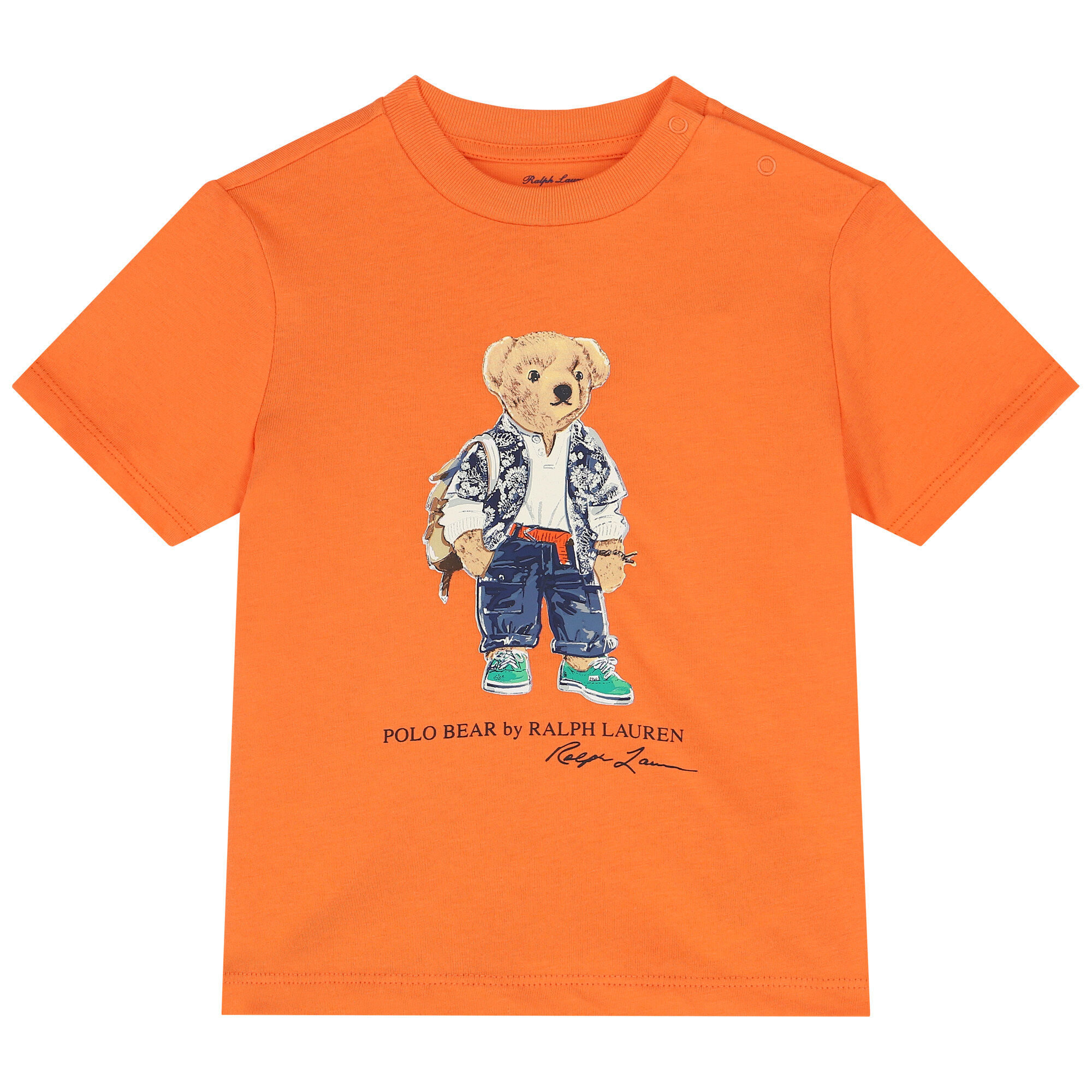 Ralph Lauren Baby Boys Orange Navy Blue Shorts Set Junior Couture UAE